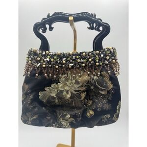 Ipa-Nima Hanoi Made Embellished Beaded Floral Top Handle Bag